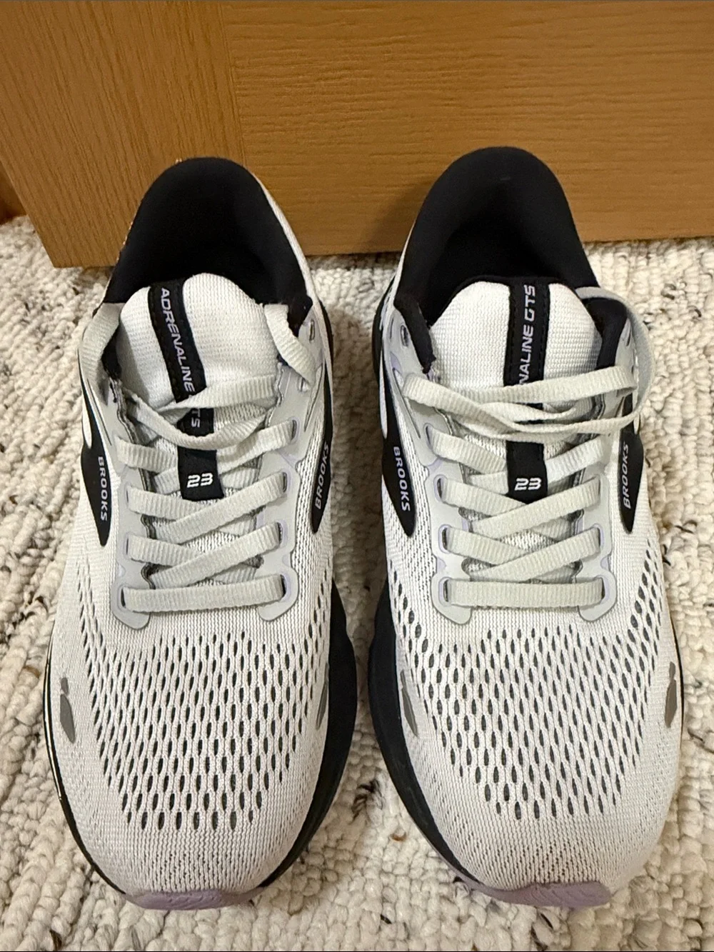 Brooks Adrenaline Running Shoes White with Black Accents